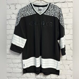 Crooks & Castles Leopard Print V-Neck Jersey